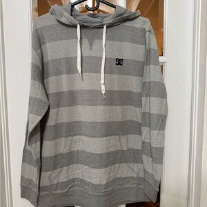 DC Men's Heather Gray Striped Hoodie